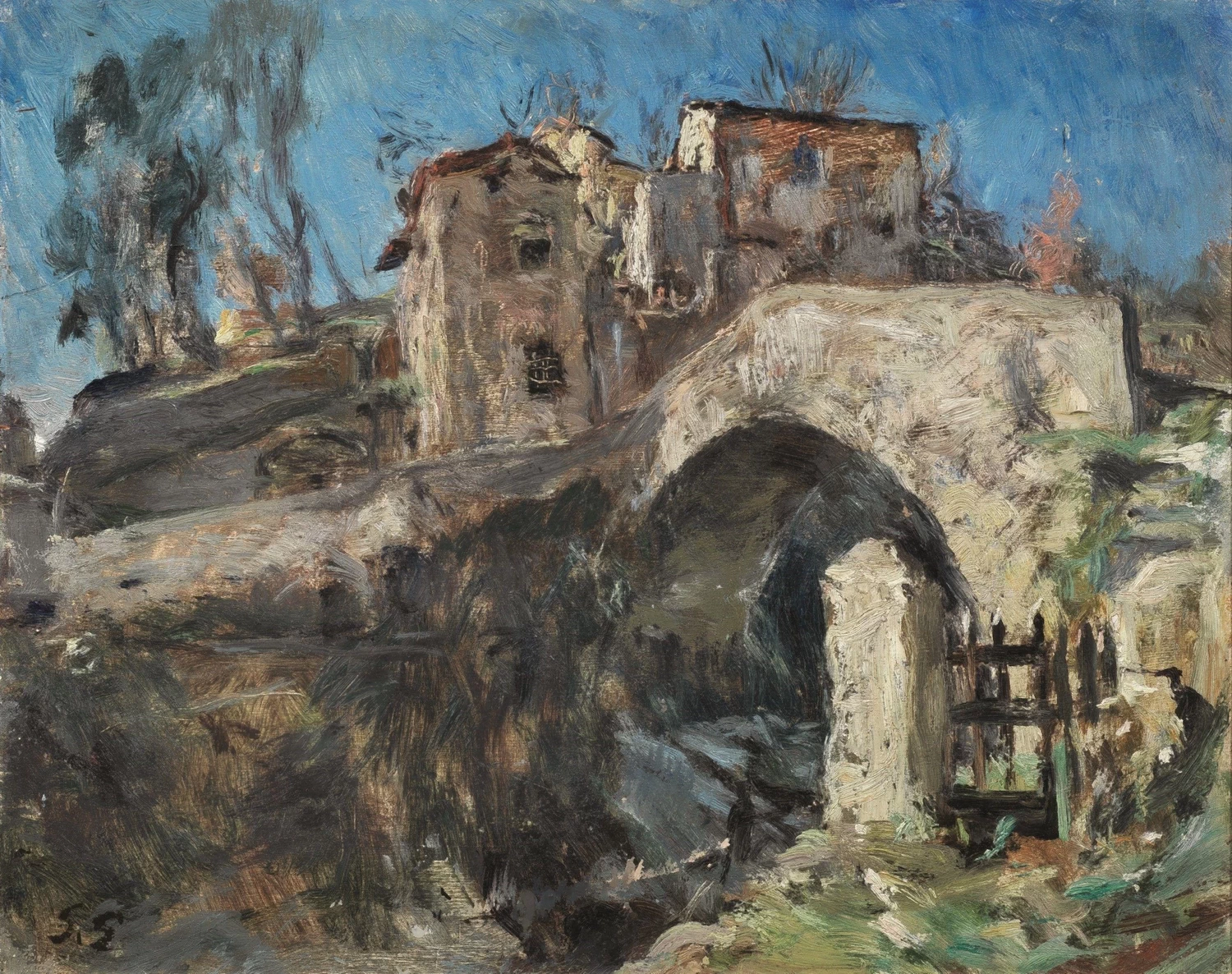 Scorcio di paese con ponte